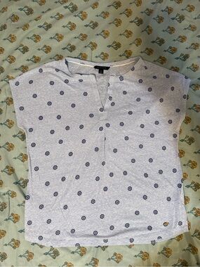 Tommy Hilfiger Light Blue Short Sleeve Tee with Navy Dot Motif